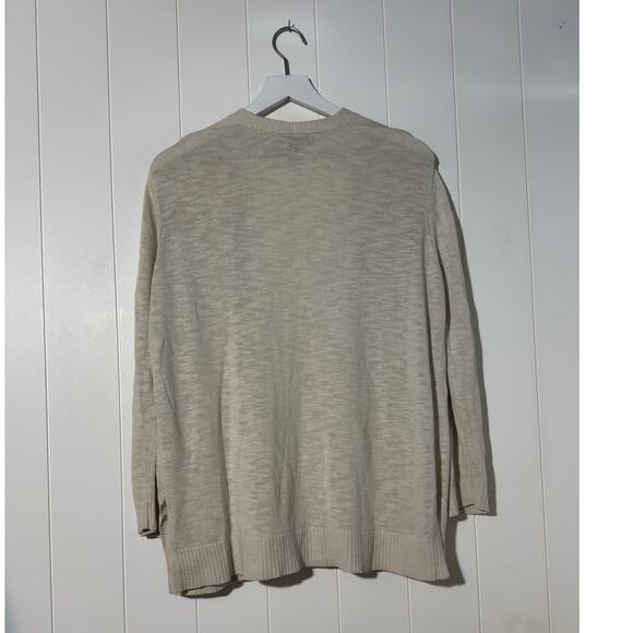 Gap Oatmeal Heather Cardigan Open Front Slub Knit Lightweight Layering Top XL - Picture 4 of 7